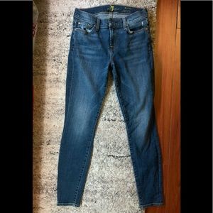 7 FOR ALL MANKIND - The Ankle Skinny Denim Jeans - Size 24
